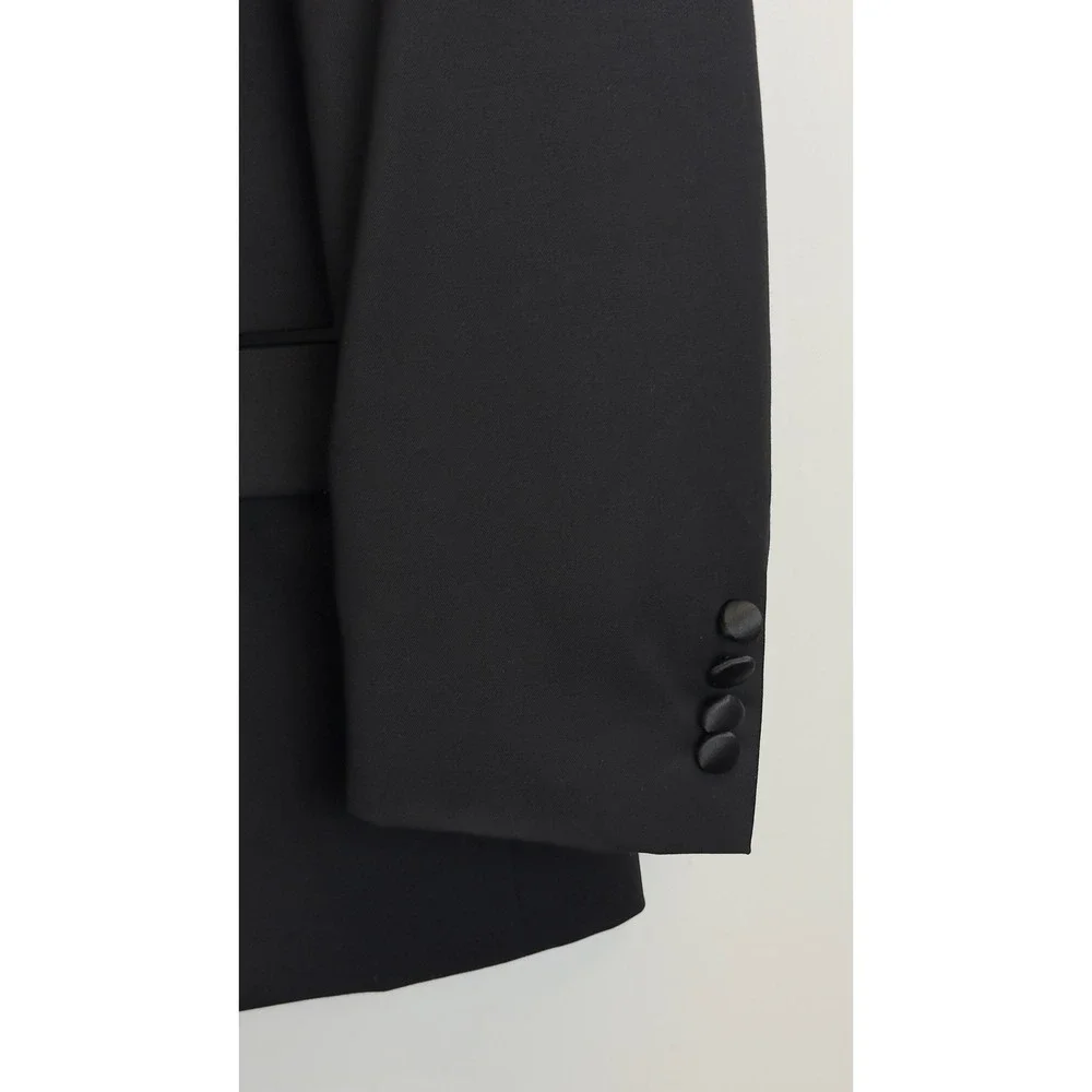 Jos.A Bank Mens Black Tuxedo Suit Jacket‎ 41R Pants 36X28 Cummerbund Formal 3 Pc